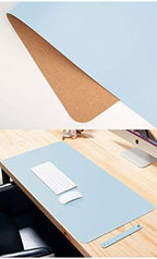 Ruby Lil Natural Cork & Leather Office Desk Mat, Dual Use Desk Matt for Desktop,Ultra Thin Waterproof PU Leather Mouse Pad,Working for Home Accessories,Light Blue,35"x 18" - Image 2