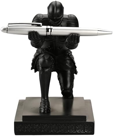Knight Pen Holder Desk Organizers and Accessories as Gift Black - Image 3