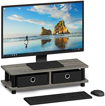 Monitor Riser with Bin Drawers, Laptop Stand for Desk, Office Desk Accessories, Monitor Stand Riser, Desk Organizers and Accessories, French Oak - Image 5