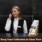 4 Tier Acacia Wood Brochure Display Stand 6 x 9 inch Brochure Holder Pamphlet Display Stand for 5.5 x 8.5 inch 5 x 7 inch Booklets Menus Postcard Holder Multi Purpose Organizer - Image 5