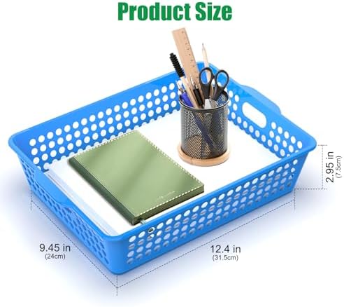 QRRICA 18 Pack Plastic Classroom Storage Baskets, Paper Trays for Classroom Organization & Turn in Trays for Teachers, Students, Desk Organizer Bin 13.8x10.6x3.1 Inch - Image 2
