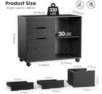 DUMOS File Cabinet with 3 Drawers, Wood Under Desk Storage Printer Stand - Image 3