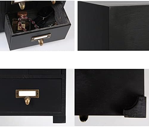Apothecary Drawers Apothecary Cabinet with Drawers, Black - Image 6