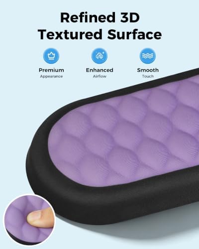 Ergonomic Mouse Pad and Keyboard Wrist Rest Set (Black&Purple) - Image 5