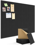 Kuchoow Felt Bulletin Board Tiles Self Adhesive Pin Cork Board Alternative for Wall, Large Panels 48"×36" 12 Pack Black Corkboard Memo Vision Display Photo Organizer for Office Home Classroom by Kuchoow