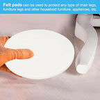 PATIKIL 11" Diameter Felt Furniture Pads, 8 Pack 1/5" Thick Lamp Base Felt Round Soft Adhesive Non-Slip Anti-Scratch Backed Felt Floor Protector for Lamp Furniture DIY Craft, White - Image 6