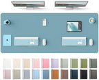 YSAGi Leather Desk Protector, Office Mat, Large Mouse Mat, Non-Slip PU Leather Blotter, Laptop Desk Mat, Waterproof Writing Pad for Office and Home(Aquamarine, 63" x 24") by YSAGi