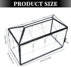 LargeBlack and Glass Card Box for wedding with Lock and Slot - Wedding Envelope Card Holder for Reception Clear Lock Box with Key Geometric Handmade Vintage Card Box for Wedding Party (Large-Black) - Image 3