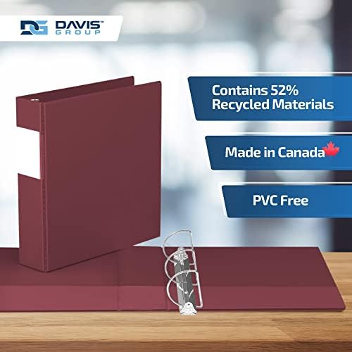 Premium Economy 3-Ring Binder, Spine Label, 2" Round Rings, Burgundy, 6 Pk - Image 6