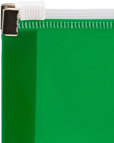 JAM PAPER Plastic Envelopes with Zip Closure - Letter Booklet - 9 3/4 x 13 - Green - 12/Pack - Image 3