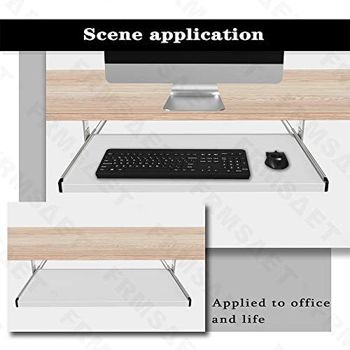 FRMSAET Under Desk 20/24/30 inch Keyboard Drawer Platform (24 in,White) - Image 6