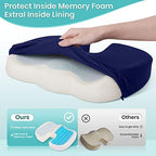Gel Seat Cushion, Cooling Memory Foam Cushion for Office Chair, Blue - Image 3