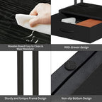 Printer Stand with Storage for Desk, with Fabric Drawer Desktop Printer Stand Shelf Organzier for Home Office, for Above and Under Desk Printer Table, Fax Machine Copier Scanner, Black - Image 7