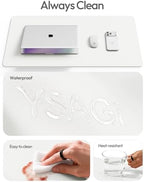 YSAGi Leather Desk Protector, Office Mat, Large Mouse Mat, Non-Slip PU Leather Blotter, Laptop Desk Mat, Waterproof Writing Pad for Office and Home(White, 63" x 17.2") - Image 6