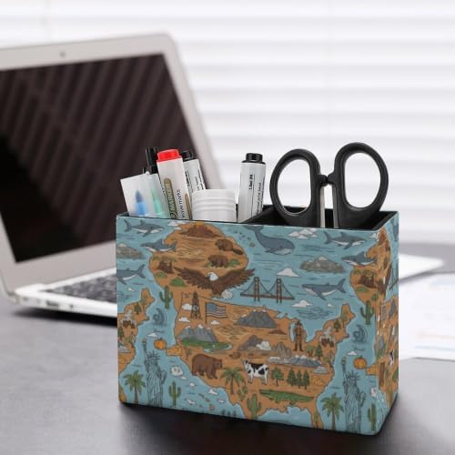 Desk Organizer Eagles Cottage Bear Shark Bridge Cheese Whale Multi‑Bright‑Color Compact Caddies,Classroom with Accessories - Image 3