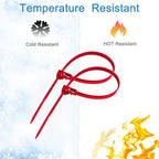 250 Pack 12 Inch Heavy Duty Reusable Zip Ties Red ?UV Resistant, 55 LBS Tensile Strength, Weatherproof Cable Ties for Outdoor, Industrial, and Harsh Environments - Image 4