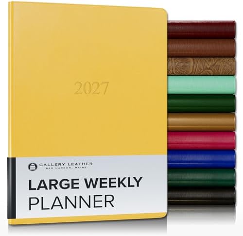 Gallery Leather Large Weekly Planner 2026-2027 Caribbean Yellow by GalleryLeather