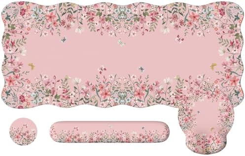 iCasso Pink Keyboard Mat 35.4"x15.7", Desk Protector for Classroom by iCasso