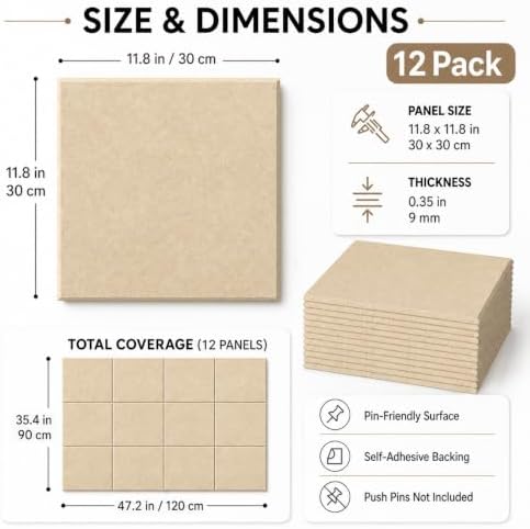 Felt Bulletin Board Tiles, Cork Board Alternative, 48 x 36 in - Image 2