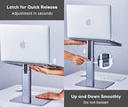 Adjustable Laptop Stand, Tall, Strong, Airflow, Suitable for 13.3-17.3 Inch Laptops, Lift Screen to Eye Level for Video Conferences - Image 5