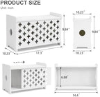 SKAGIT Wooden WiFi Router Storage Box Hider, Decorative Projector Box Hider Rack Countertop, Cable Management Organizer for Modem, Router, Power Strip, and Small Accessories White - Image 3