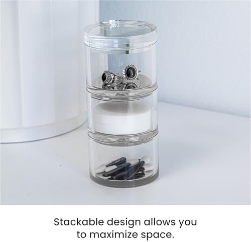 OfficeGoods 3-Tier Stackable Acrylic Holder, Clear with Silver Metal Base - Image 4