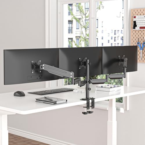 suptek Triple Monitor Mount for Most 17 to 32 inch Screens,Gas Springs Adjustment Triple Monitor Desk Mount Stand with Clamp & Grommet Kit,Black(MD8003) - Image 6