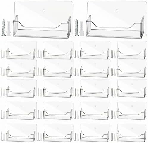 Wesiti 24 Pcs Individual Acrylic Business Card Holders, Wall & Desk Display by Unteilti