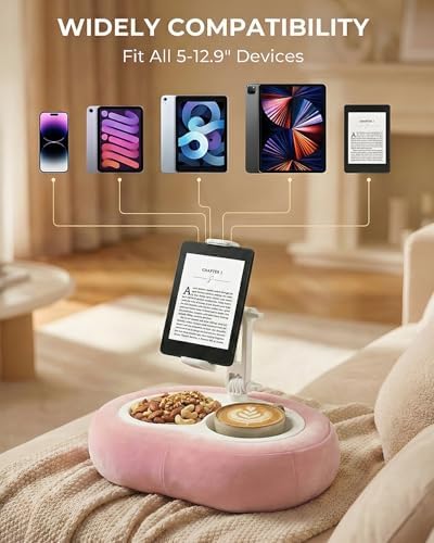 Miledi Tablet Pillow Stand for Bed with 360° Rotating Holder, Pink - Image 5
