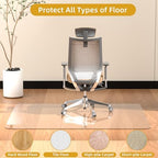 Glass Chair Mat Heavy 54" x 32" -1/5" Thick Premium Tempered Glass Duty Hard Glass Chair Mats -for Office Chair on Carpet or Hard Floor with 4 Anti-Slip Pads - Image 4