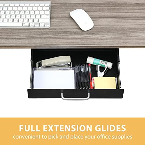 Gome Under Desk Pull-Out Drawer - Storage Organizer Office Mounted, Easy Slide-Out Pencil Drawer for Space Saving, Ideal for Sit-Stand Workstation with 1.2" High Crosspiece - Image 4