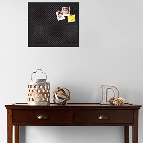 PinPix 20x17 inch Cork Bulletin Board. This Decorative Framed Pin Board Comes with Diamond Pattern in Black Design and Satin Black. Ideal for Home, Office Decor or School (PinPix-120) - Image 3