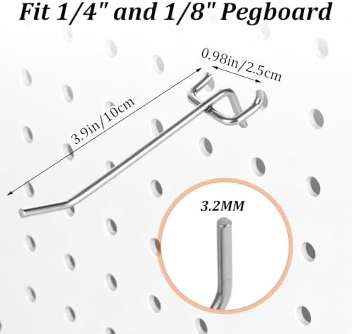 JMIATRY 150PCS Pegboard Hooks 4Inch Carbon Steel Peg Board Hook for Hanging - Image 2