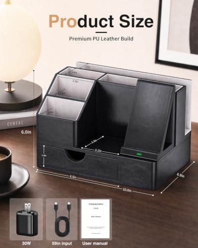LADSTAG Charging Station Organizer,night stand organizers,Mens Gifts,Vertical Laptop Stand,Desk Accessories & workspace Organizers for Office/Livingroom/Bedroom,Gifts for Men. - Image 5