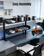 Yuxh Clamp on Desk Shelf 2‑Tier, Black, Small - Image 3