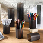 Sherr 50 Pack Black Pen Holders for Desk Pen Cups Bulk Pencil Organizer Makeup Brush Holder Matte Pencil Cups Ins Style for Office Home Back to School Supplies, 2.76 x 3.94 Inches - Image 4
