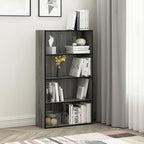 Furinno PASIR Book Shelf, 4-Tier Bookshelf, Bookcase with Open Shelf, 9.4 x 23.6 x 41.7, for Living Room, Bedroom, Home Office, French Oak - Image 2