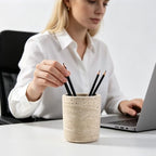 Natural Travertine Toothbrush Holder for Bathroom, Marble Pen Cup for Desk - Image 7