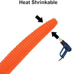 MECCANIXITY Braided Cable Sleeves Heat Shrinkable Fabric Sleeving, 1" 60ft Orange 2:1 Ratio Heat Shrinkable Cord Protector for Harness Cable, Network Cable Protection, Cable Management - Image 3