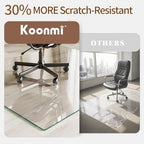 [Upgraded Tempered Glass] Koonmi 46" x 60" Office Floor Desk Chair Mat for Carpet & Hardwood Floor - Image 3