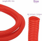 DMiotech 20ft Wire Loom Split Tubing 1 1/4 Inch(31.8mm) ID Red - Image 3