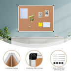 Cork Board Bulletin Board 36 x 48, Silver Aluminium Framed 4x3 Corkboard, Foldable Office Board for Wall, Large Wall Mounted Notice Pin Board with 36 Push Pins for School, Home & Office - Image 6