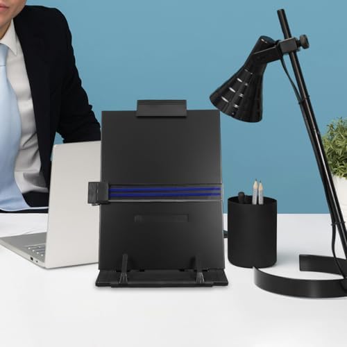 Luxshiny Adjustable Black Document Holder and Copy Stand Desktop Reading Holder for Office Use with Folding Design - Image 5