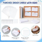 Yexiya 500 Pcs 4 x 6 Inch Index Cards with Rings Hole Punched Notecards - Image 5