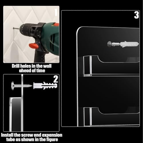 Lincia 2 Pcs Acrylic Business Card Holder, 30x30cm, 12 Pockets - Image 3