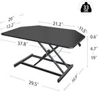 Aconcept 38 inch Black Corner Height Adjustable Standing Desk Converter, One-Click Sit to Stand up Desk Riser, Pre-Assembled for Dual Monitor and Laptop Workstation - Image 2