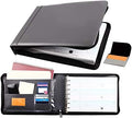 2Fold Zippered Business Checkbook Binder - 7 Ring Binder for Business Checks with Built-in Organizer and Card Case - PU Leather Portfolio for up to 600 3-Up Checks (Gray) by 2Fold