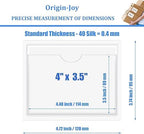 Origin-Joy 35 PCS Self Adhesive Index Card Pockets with Top Open, Clear Plastic Label Holder for Cards of Note, Library and Business, Adhesive Label Pockets & Card Holder (4 x 3.5 inch) - Image 2