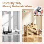 Wooden WiFi Router Box Hider, 3-Layers Hidden Cable Management - Image 4