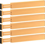 6-Pack Drawer Dividers 2.6-Inch High Dresser Drawer Organizer 16 to 22 Inch by Bamb%C3%BCsi